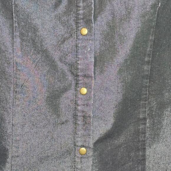 Vintage NY Jeans New York & Company Black Iridescent Jacket Shacket Women's XL - Picture 7 of 10